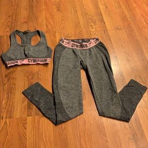 Gym shark set  grey and pink